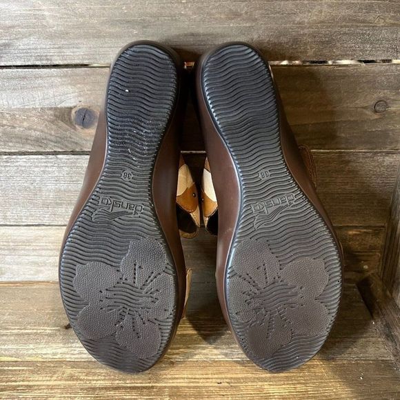 Womens Dansko Dee Brown Braided Leather Slides Sandals Size EU 38 US 7.5-8 M GUC - Picture 5 of 6